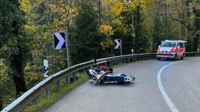Motorradunfall Seewen SO – Rega im Einsatz