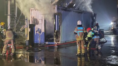 Vollständiger Ausbrand eines Containers in Roveredo GR