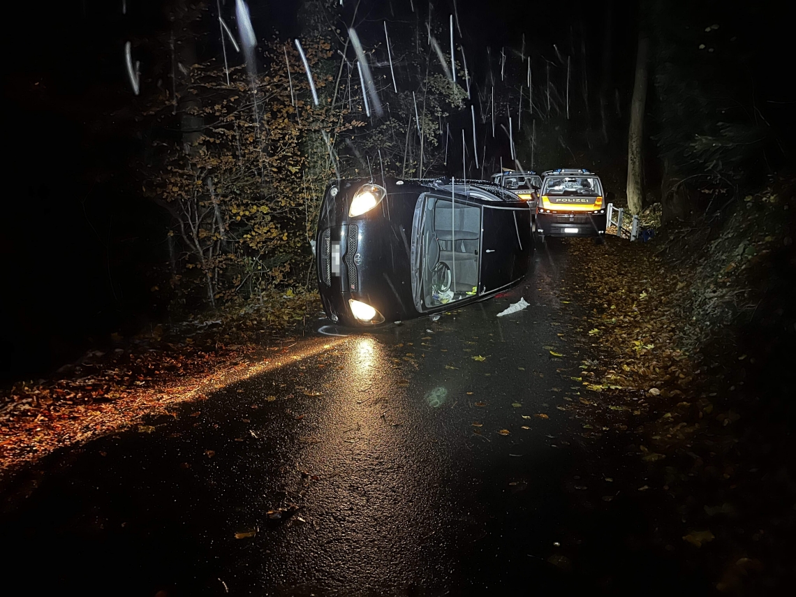 Selbstunfall auf Steigstrasse in St. Gallen. 