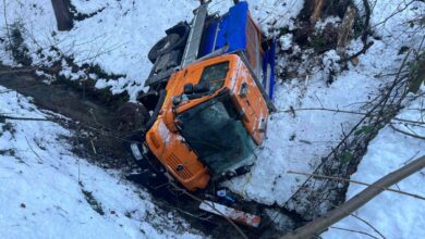 Salzwagenunfall auf Hembergstrasse bei Lichtensteig SG