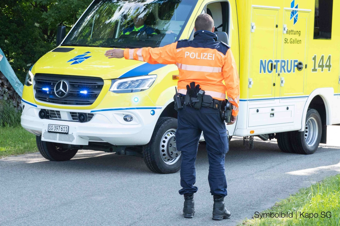 Verkehrsunfall auf der Rheinstrasse in St. Gallen. 