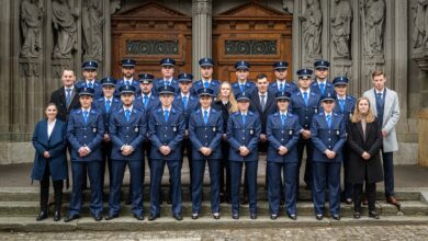 Feierliche Vereidigung neuer Polizeikräfte in Freiburg