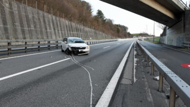 Knutwil LU: Auto kollidiert mit Anpralldämpfer bei Selbstunfall