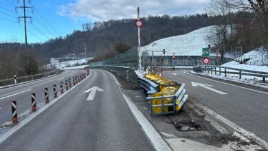 Schaffhausen: Lastwagen kollidiert im Cholfirsttunnel