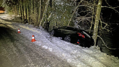 Kriens LU: Auto prallt auf der Hergiswaldstrasse gegen Baum