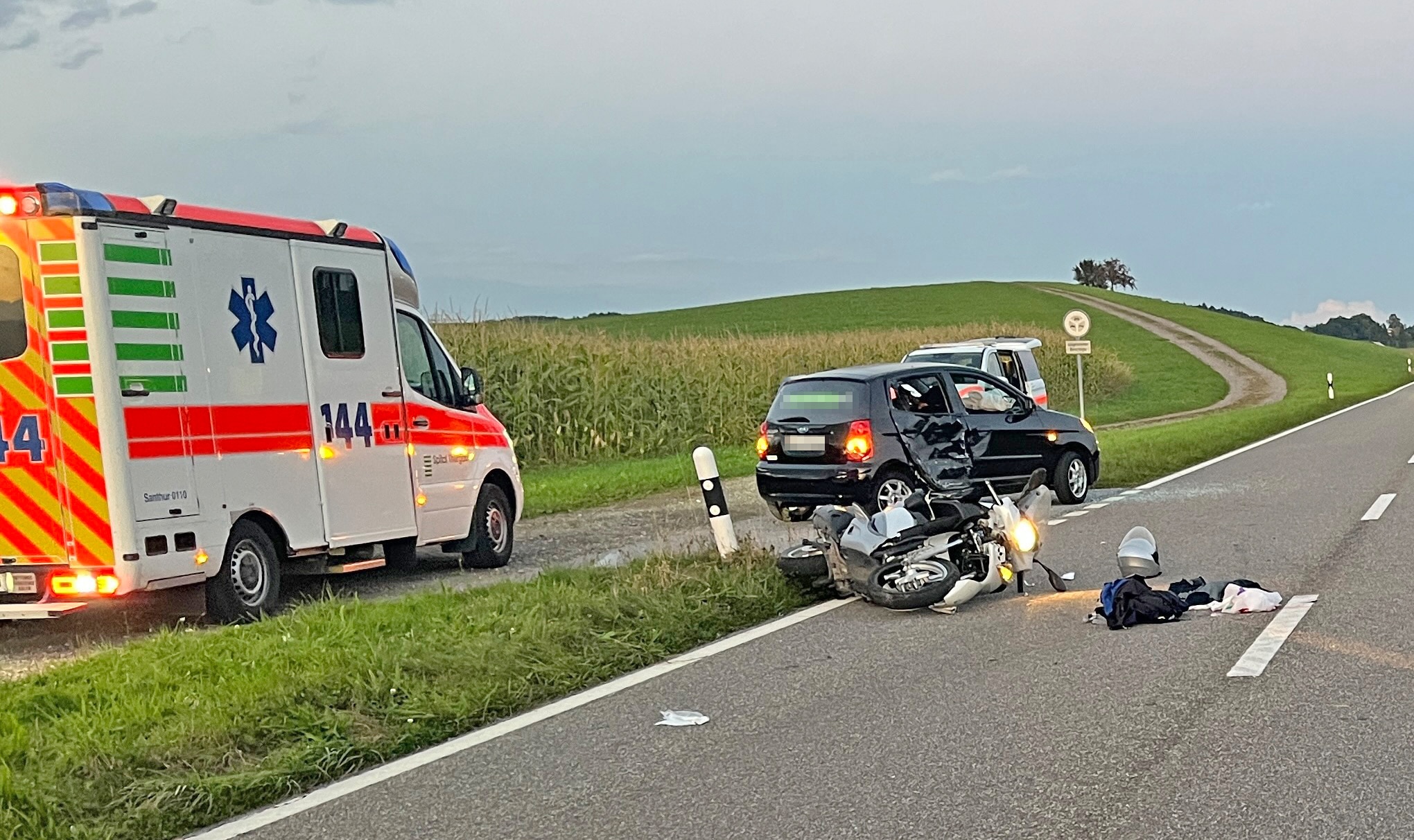 Rollerfahrer bei Kollision in Lommis TG mittelschwer verletzt Rollerfahrer bei Kollision in Lommis TG mittelschwer verletzt